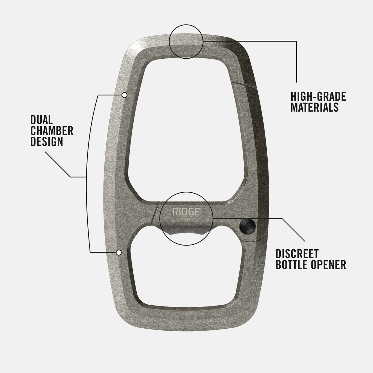 Dual Chamber Carabiner - Stonewashed Titanium - Image 2