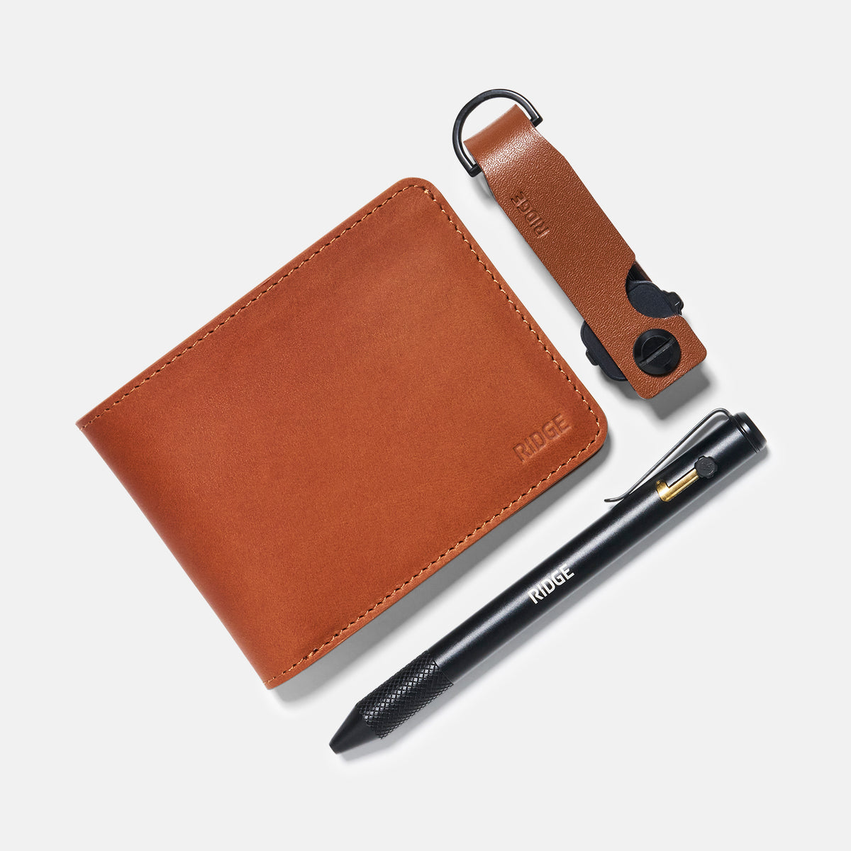 Daily Writer Kit - Billfold - Tobacco Brown Leather - Image 2