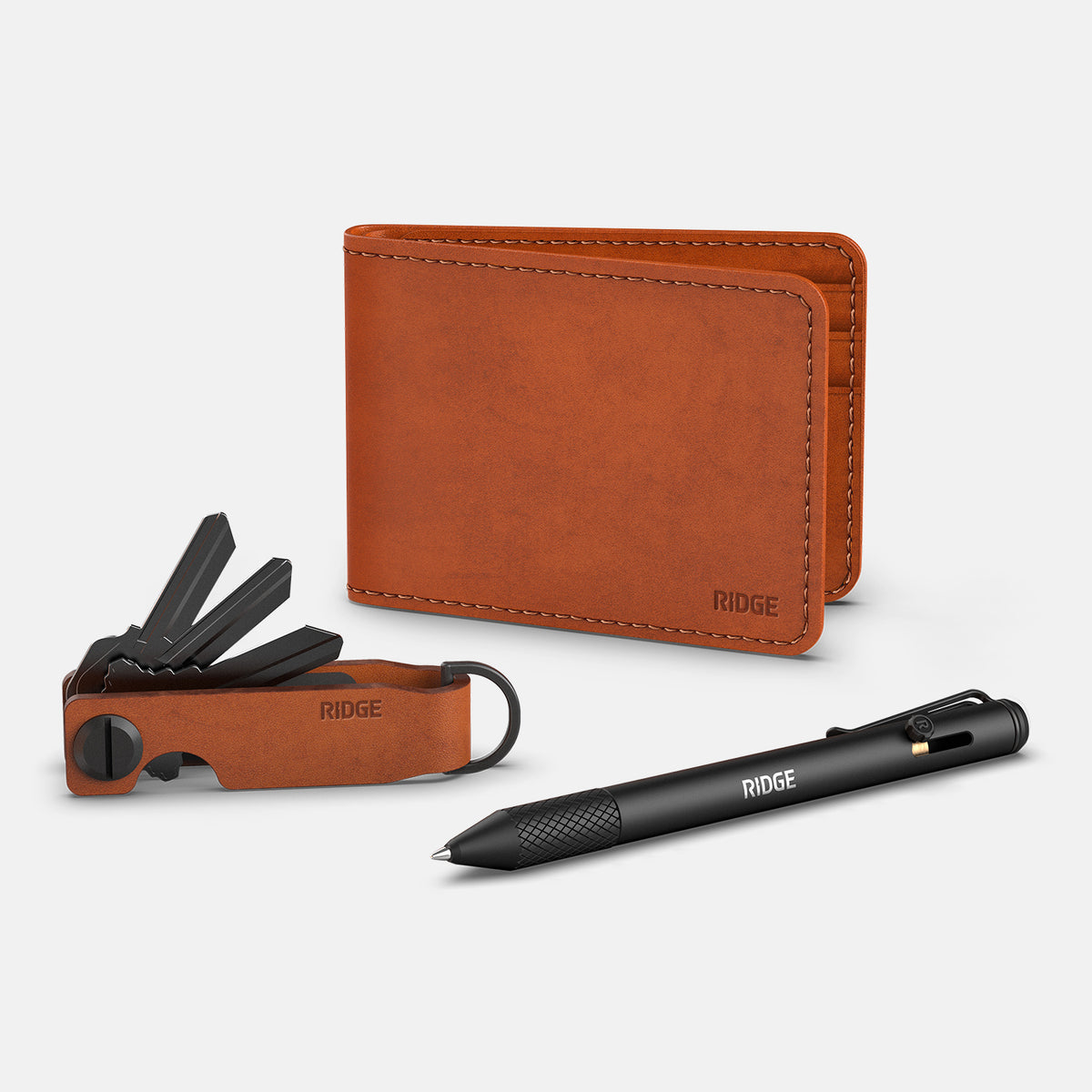 Daily Writer Kit - Billfold - Tobacco Brown Leather - Image 9