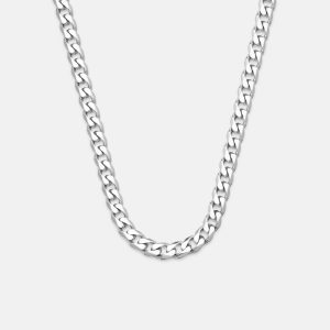 5mm Curb Chain - Platinum - 22"