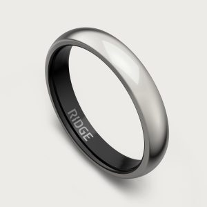 4mm Rounded Ring Set - Platinum