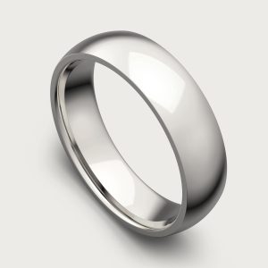 6mm Rounded Ring Set - Platinum - Tantalum Carbide