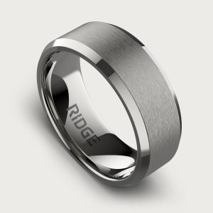 8mm Beveled Ring Set - Platinum - Tantalum Carbide