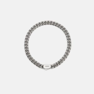 6mm Curb Bracelet - Titanium - Large