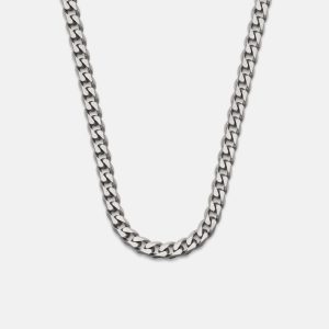 5mm Curb Chain - Titanium - 20"