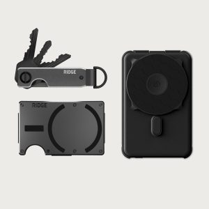 Ridge Wallet for MagSafe + Power Bank + KeyCase - Gunmetal + Matte Black + Gunmetal