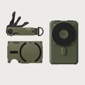 Ridge Wallet for MagSafe + Power Bank + KeyCase - Matte Olive