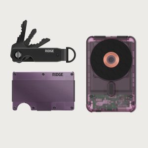 Ridge Wallet + Power Bank + KeyCase - Atomic Purple + Atomic Purple + Royal Black