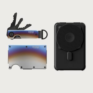Ridge Wallet + Power Bank + KeyCase - Burnt Titanium + Matte Black + Burnt Titanium